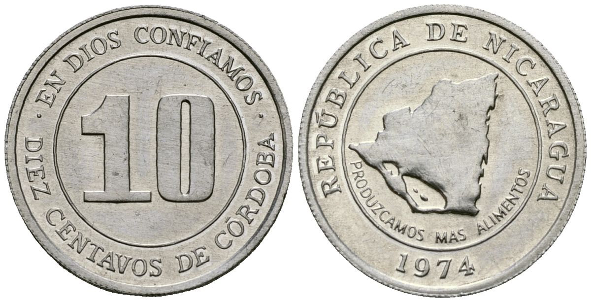 Никарагуа 10 сентаво 1974 ФАО KM 29 алюминий 4136-823