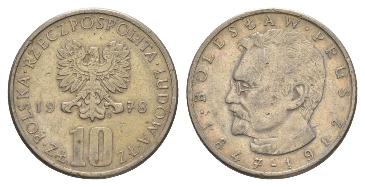 Польша 10 злотых 1978 Болеслав Прус Y 73 медно-никель 4633-134