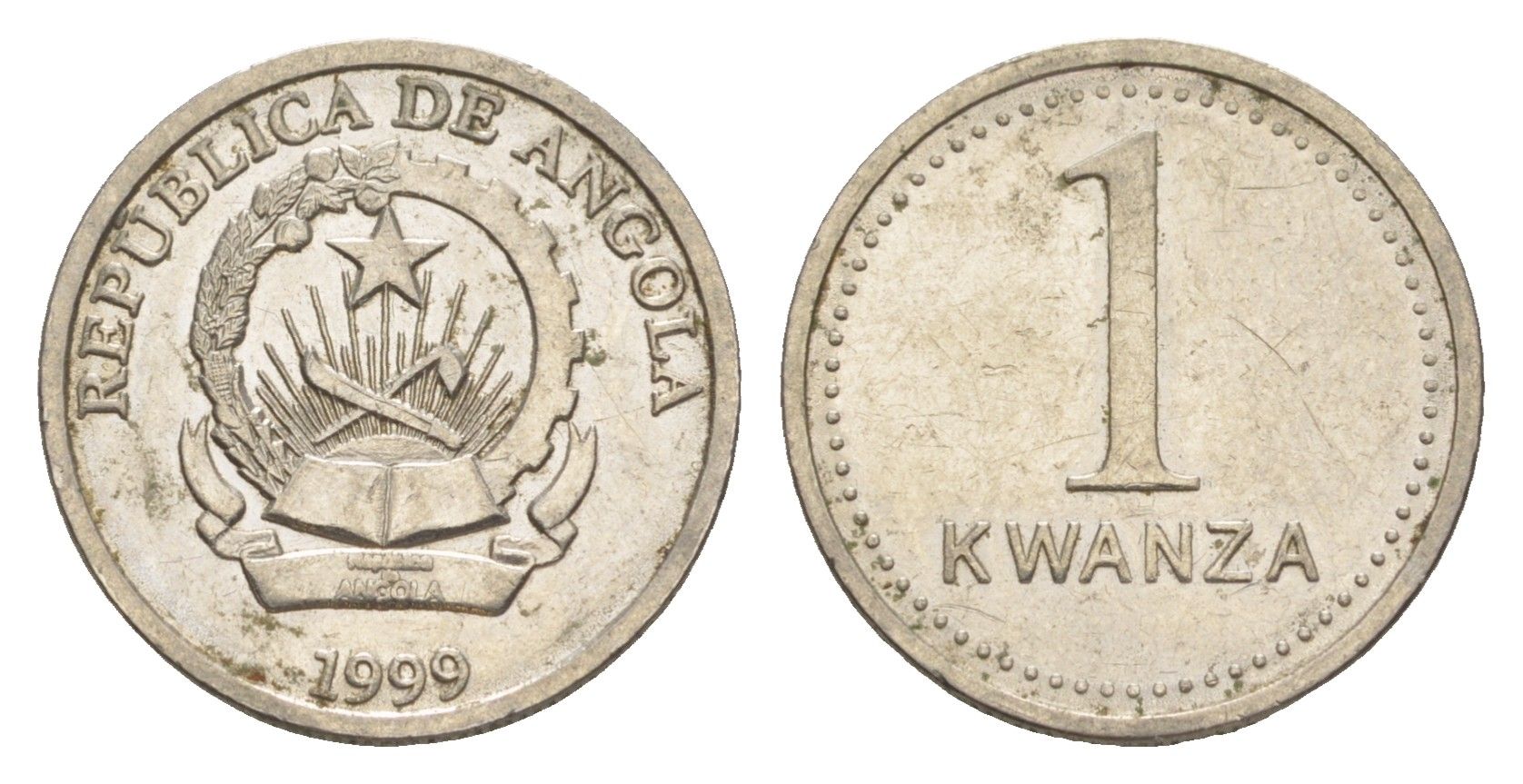Ангола 1 кванза 1999 KM 97 сталь плакированная никелем 4646-537