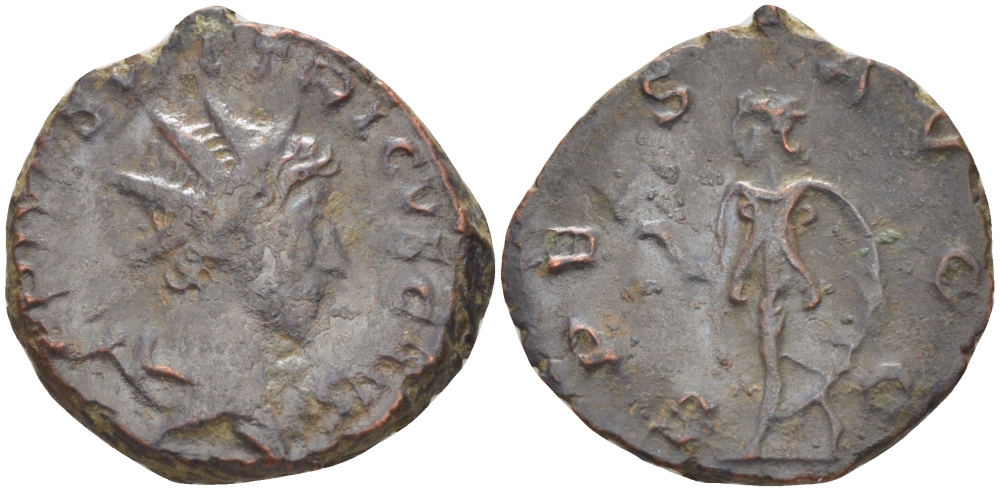 Римская Империя (императоры в Галлии) антониниан 272 - 273 Тетрик II. SPES AVGG, Спея, держащая цветок, Колония Агриппины, Good Very fine RIC 270 биллон 1073-14-11