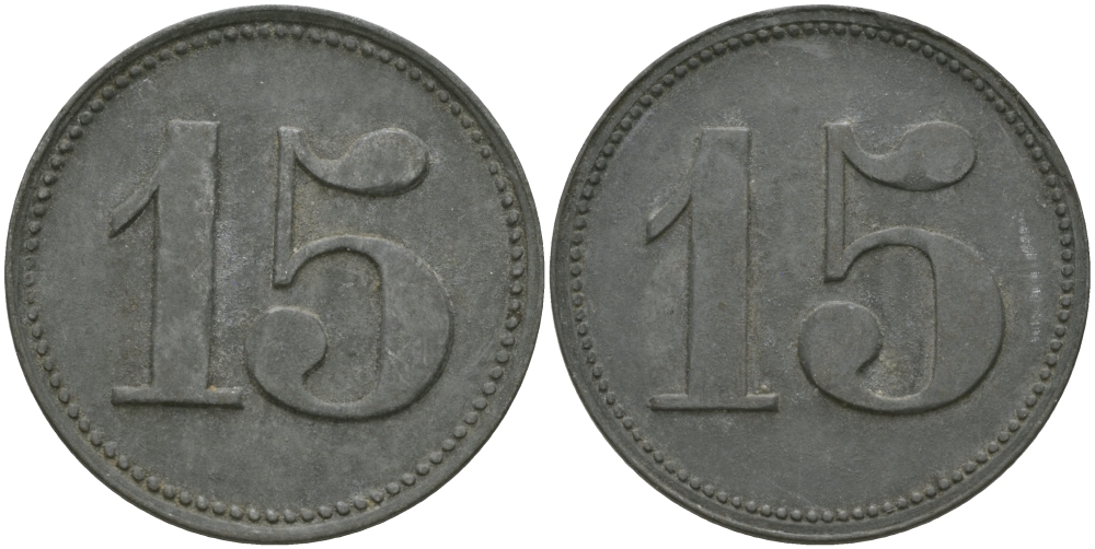 ФРАНЦИЯ 15 САНТИМОВ ND ПЛАТЕЖНЫЙ ЖЕТОН НАЧАЛА XX ВЕКА, ЦИФРЫ НОМИНАЛА 12,5 ММ., ДИАМЕТР 23,5 ММ. цинк 98-1036