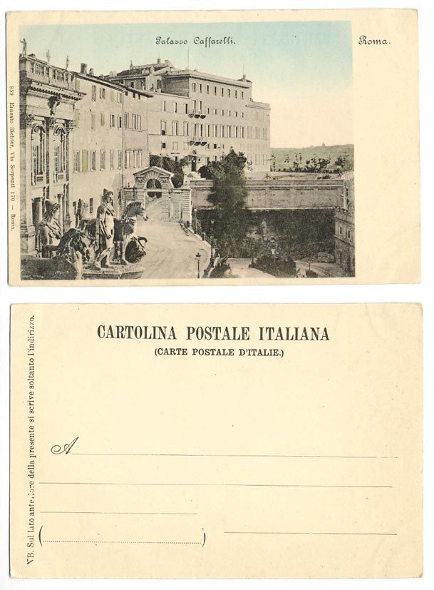 ИТАЛИЯ РИМ ДВОРЕЦ КАФАРЕЛЛИ - до 1917 153-15-21