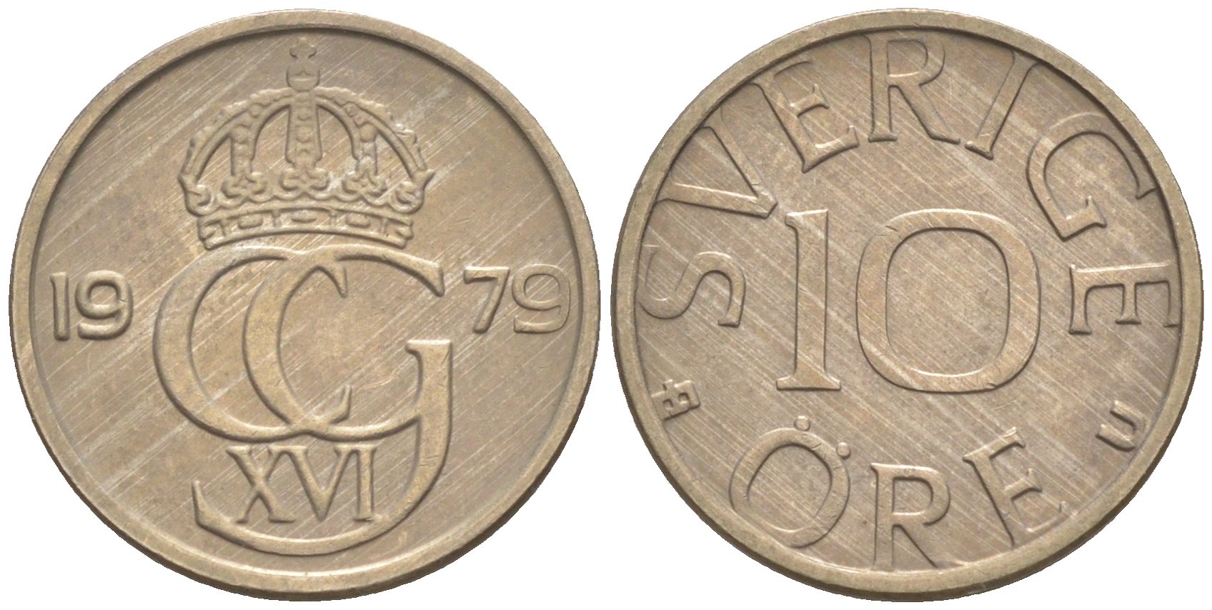 Швеция 10 эре 1979 U Карл XVI Густав (1973- ) KM 850 медно-никель UNC 187-828