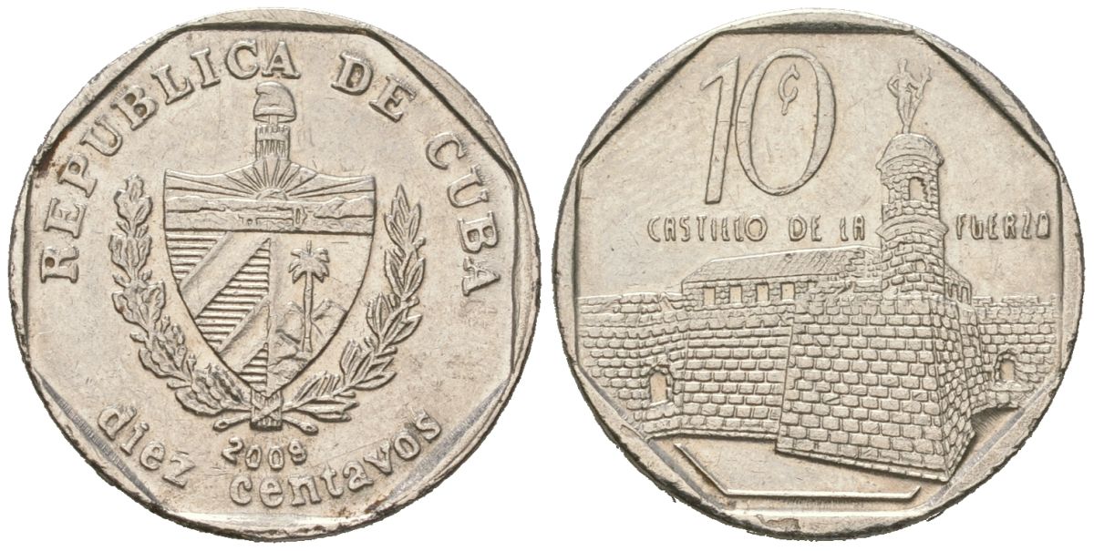 Куба 10 сентаво 2008 KM 576.2, JMA MC20, Schoen 714 сталь плакированная никелем aUNC 4618-453