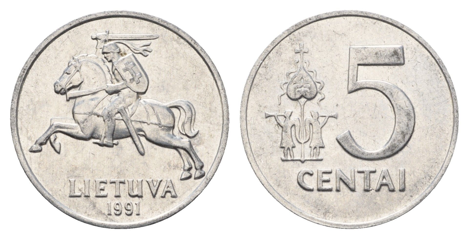 Литва 5 центов (сентов) 1991 год-тип KM 87 алюминий 4688-943