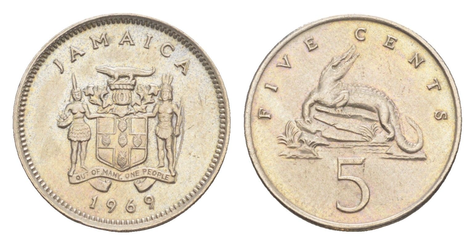 Ямайка 5 центов 1969 KM 46 медно-никель UNC 4644-361