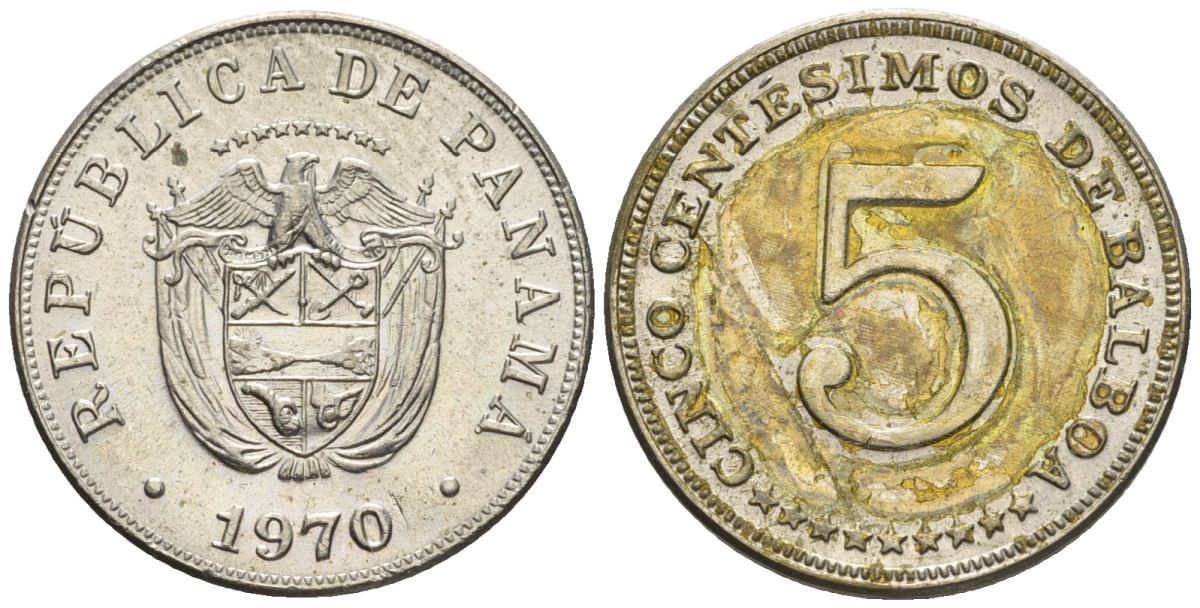 Панама 5 сентесимо 1970  KM 23.2 медно-никель    85-632