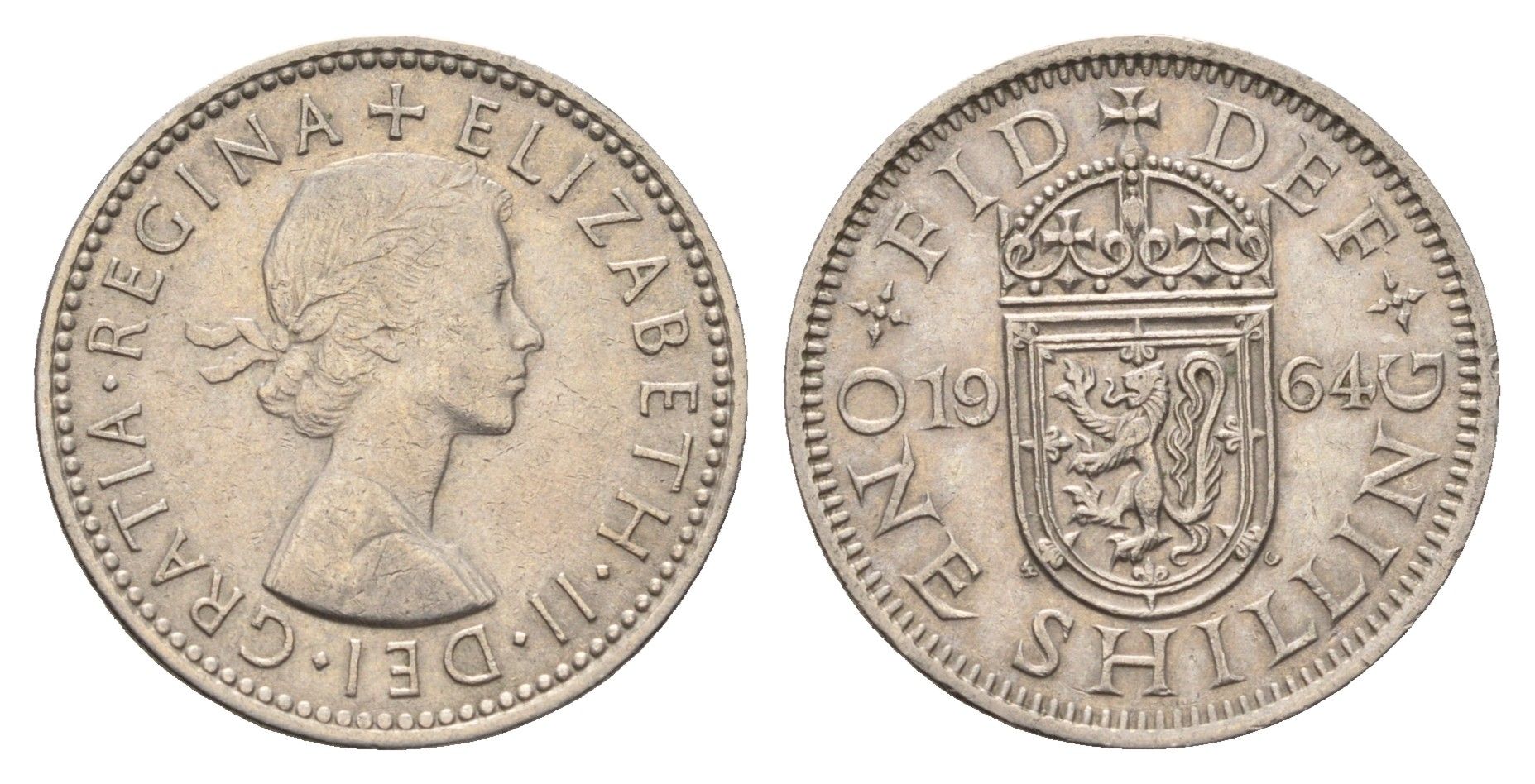 Великобритания 1 шиллинг 1963 Елизавета II (1952-2022), Шотландский герб KM 905, Spink 4148 медно-никель 4699-533