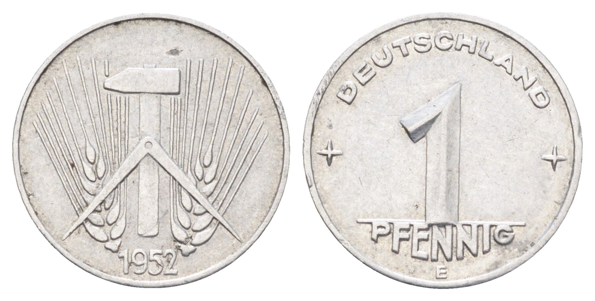 ГДР 1 пфенниг 1952 E KM 5 алюминий 4697-562