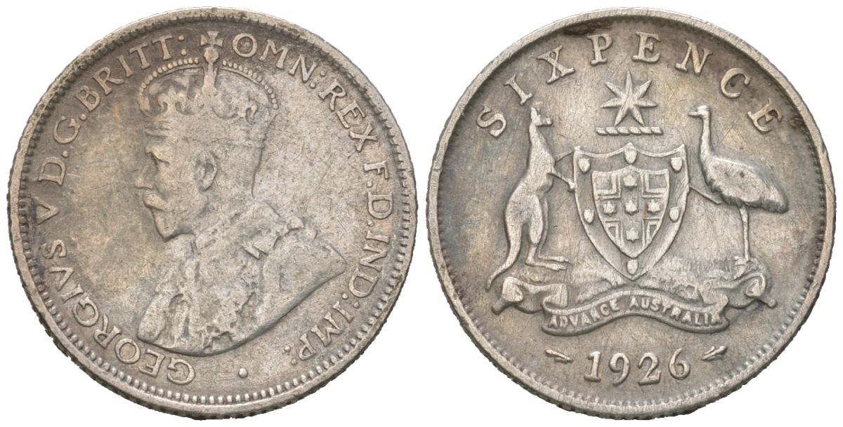 Австралия 6 пенсов 1926 Георг V (1910-1936) KM 25 серебро 4392-1128
