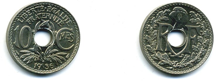 ФРАНЦИЯ 10 САНТИМОВ 1936 35-764