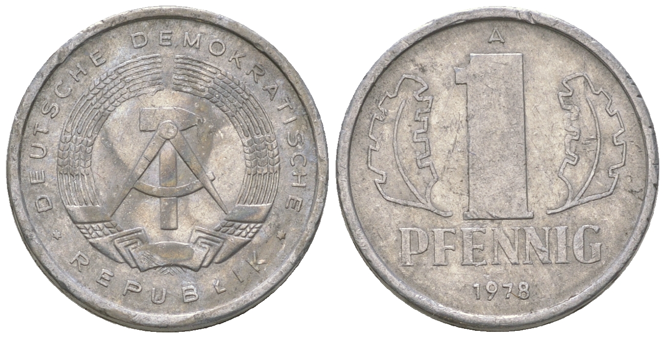 ГДР 1 пфенниг 1978 А KM 8.2 алюминий 4623-337