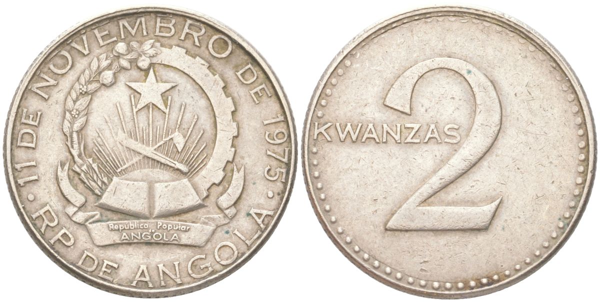 Ангола 2 кванза ND (1977) KM 84 медно-никель 4141-642