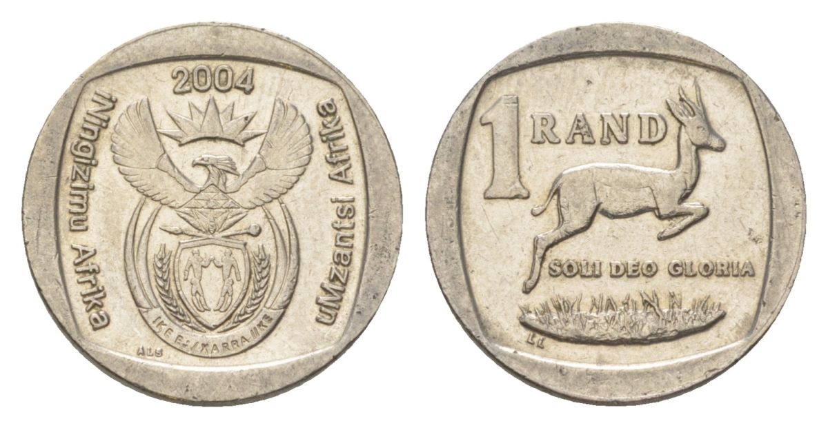 ЮАР 1 ранд 2004 KM 333 медь плакированная никелем 4627-415