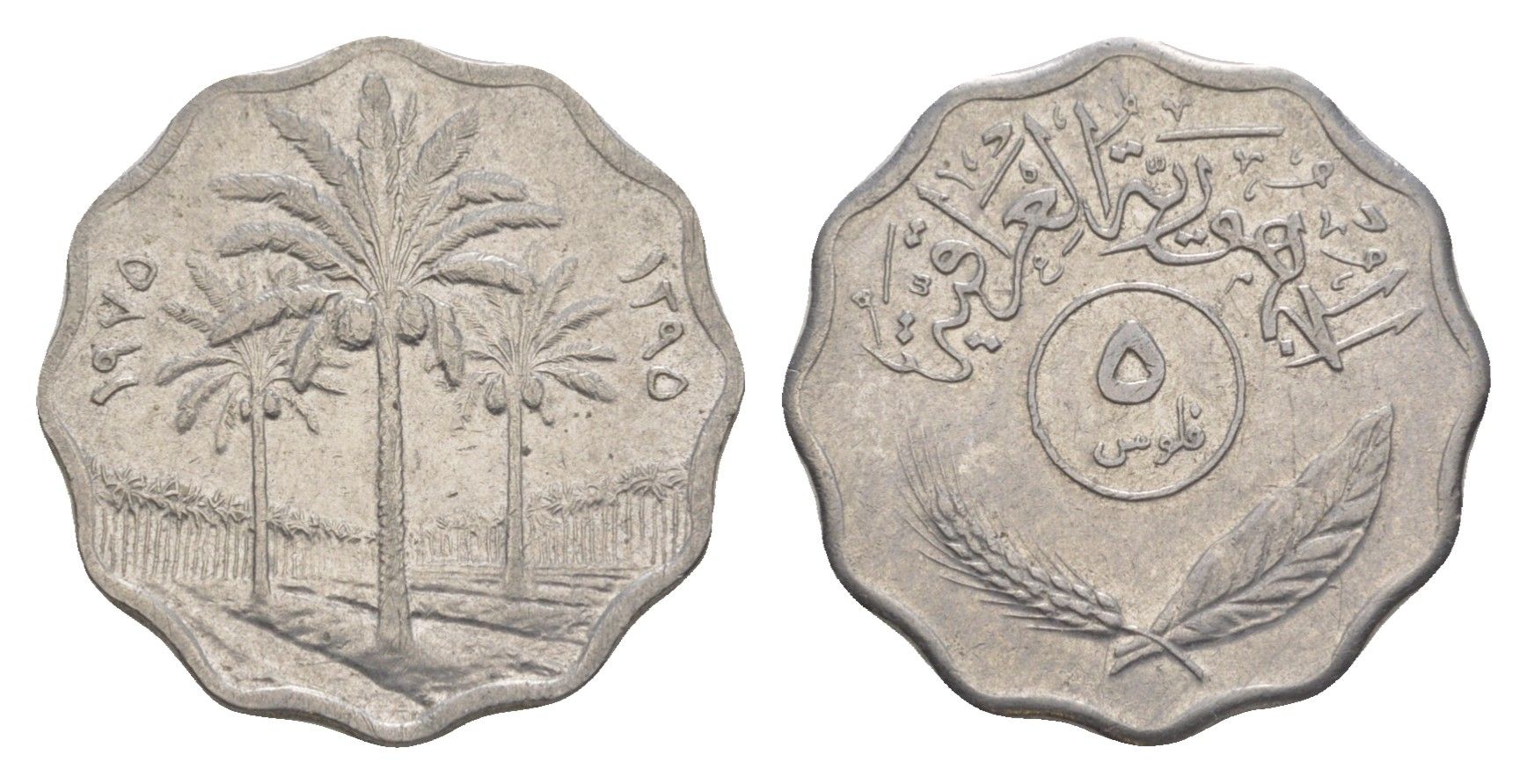 Ирак 5 филсов 1975 KM 125a нержавеющая сталь 4640-437