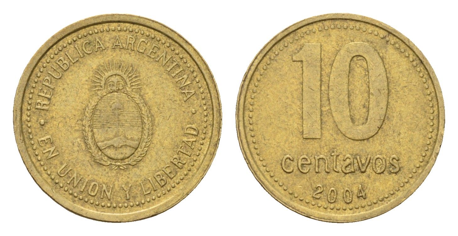 Аргентина 10 сентаво 2004 KM 107 алюминиевая бронза 4679-768