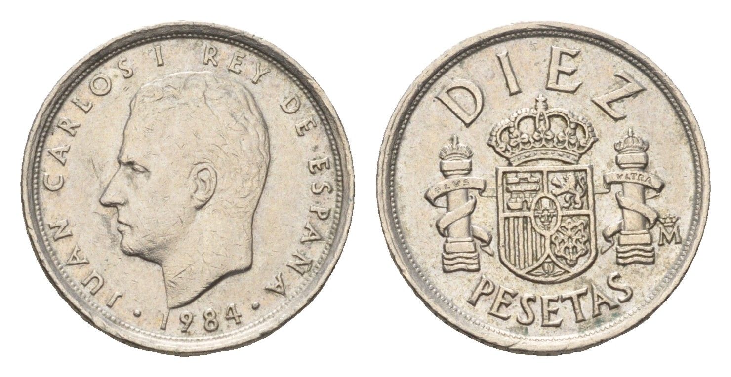 Испания 10 песет 1984 M, Хуан Карлос I (1975-2014) KM 827 медно-никель 4685-1211
