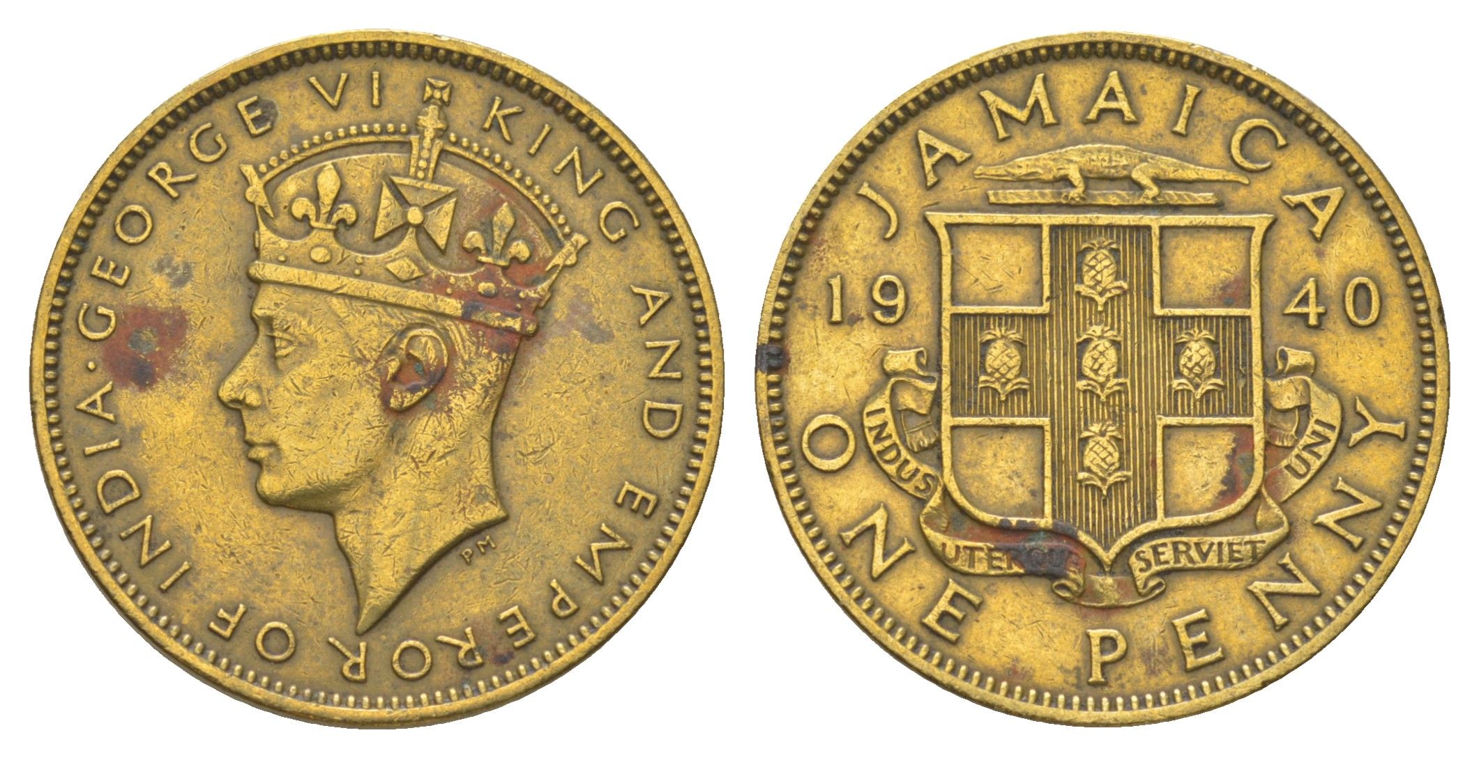 Ямайка 1 пенни 1940 KM 32 никель латунь 4628-431