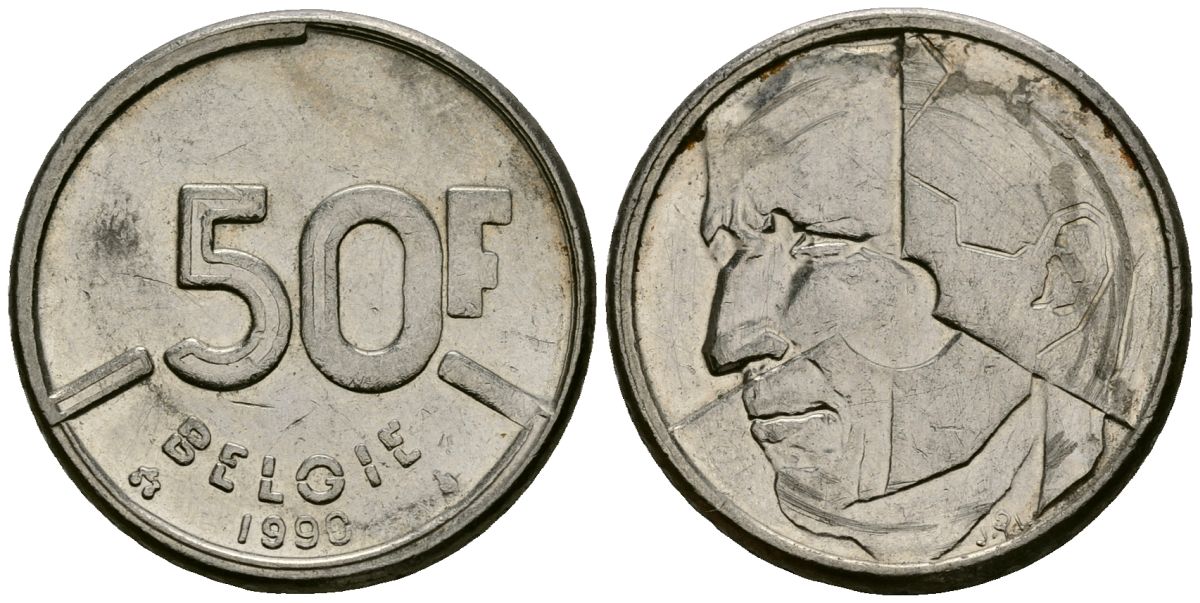 Бельгия 50 франков 1990 BELGIE, Бодуэн I (1951-1993) KM 169 никель 4167-557