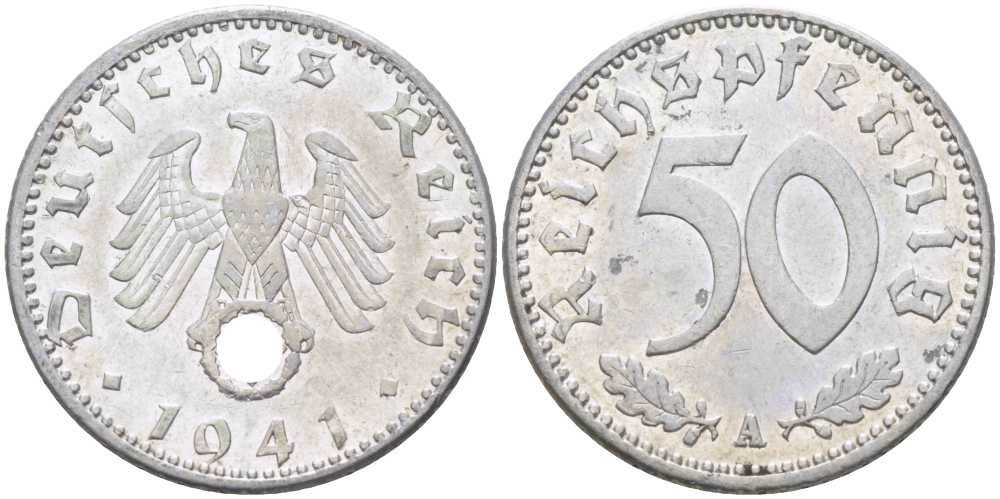Германия 50 рейхспфеннигов 1941 A KM 96, J. 372 алюминий 202-845