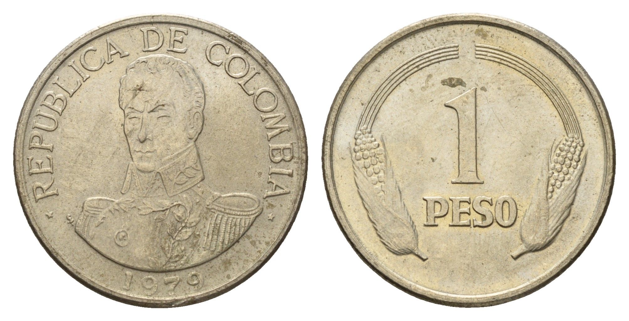 Колумбия 1 песо 1979 Симон Боливар KM 258 медно-никель 4142-243