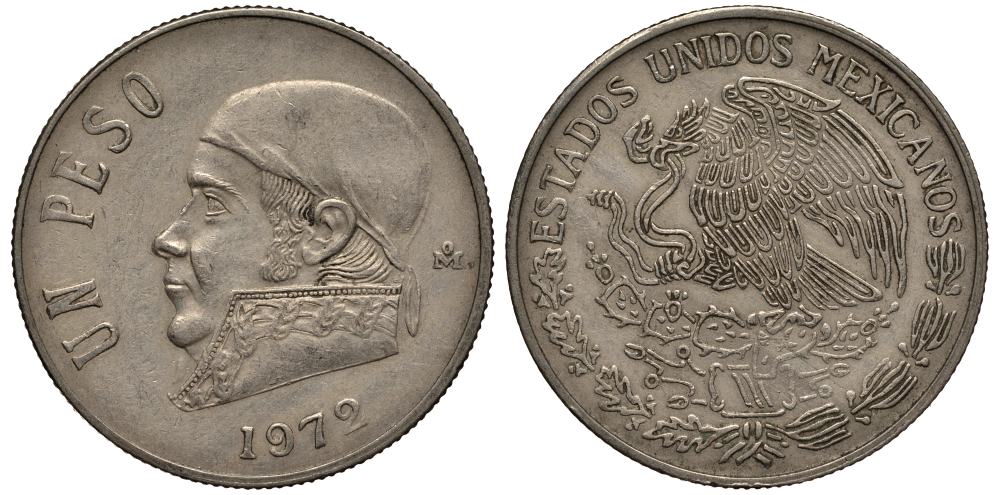 Мексика 1 песо 1972 Хосе Мария Морелос KM 460 медно-никель VF+ 215-913