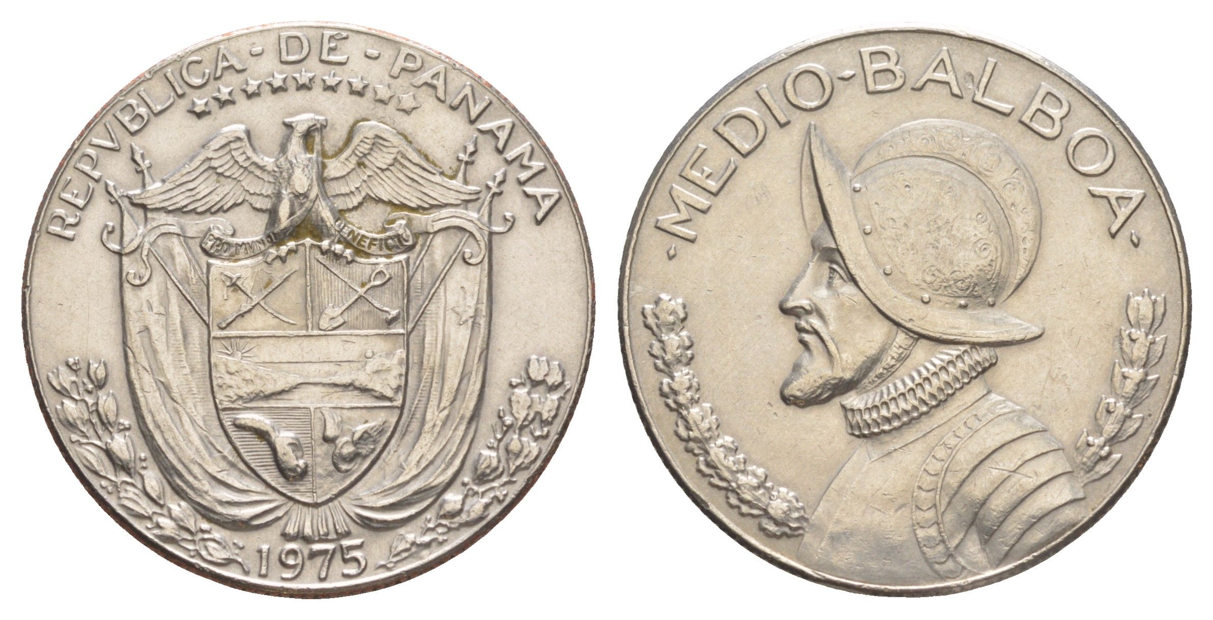 Панама 1/2 бальбоа (50 сентесимо) 1975 KM 12b медь плакированная медно-никелем 4634-1115