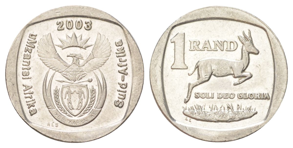 ЮАР 1 ранд 2003 KM 332 медь плакированная никелем 4627-364