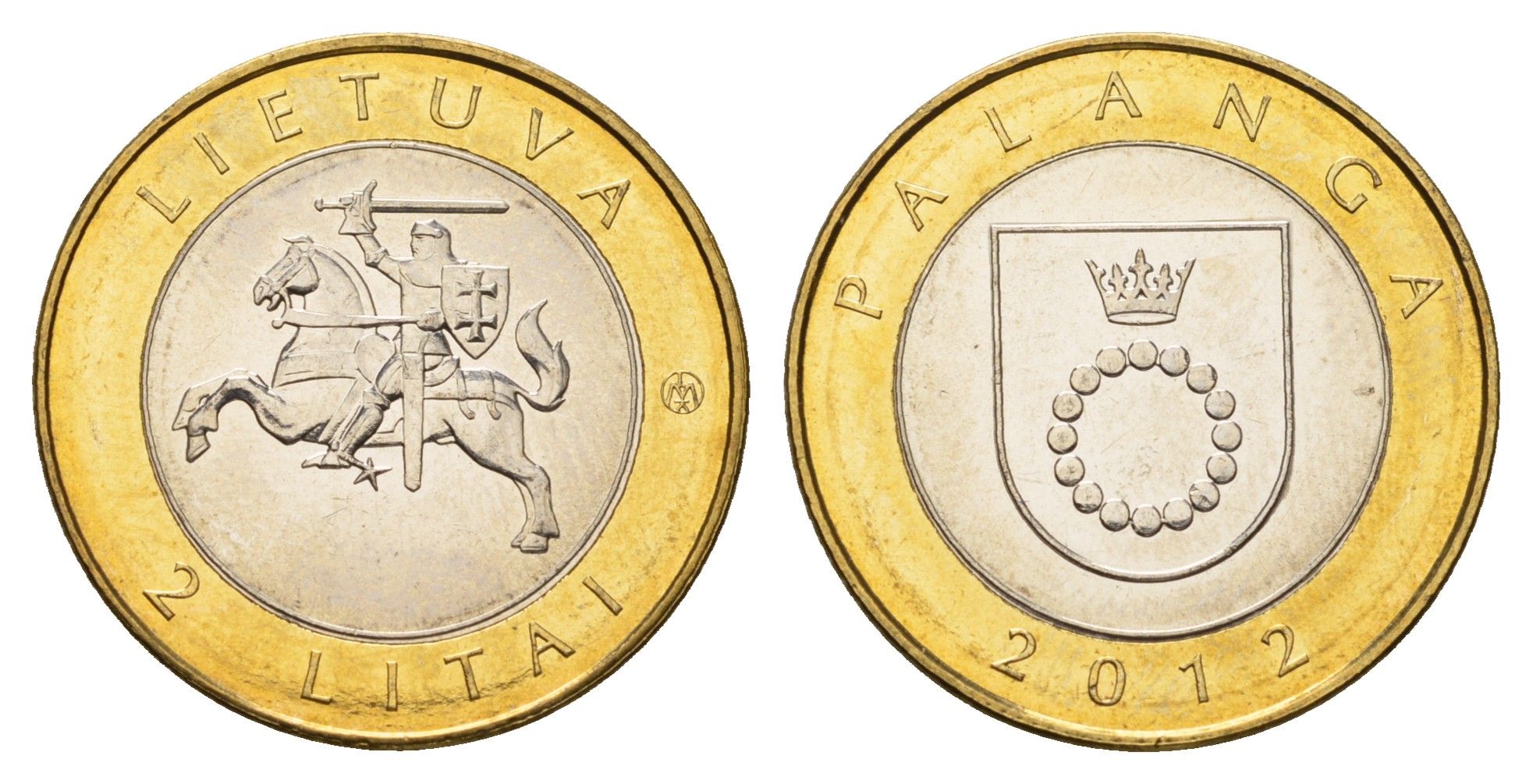 Литва 2 лита 2012 Курорты Литвы - Паланга KM 186.1 биметалл UNC 4695-453