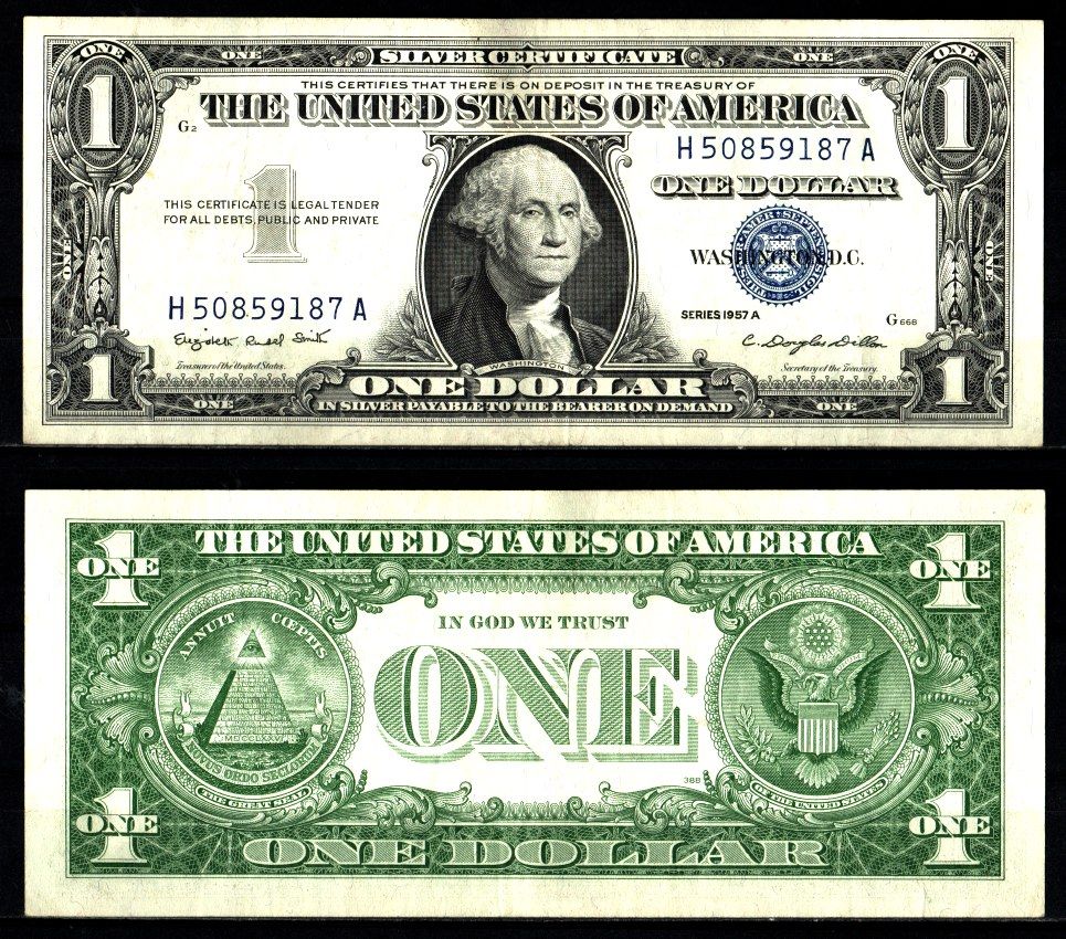 США 1 доллар 1957 Pick 419 a бумага 2119-38-1-2