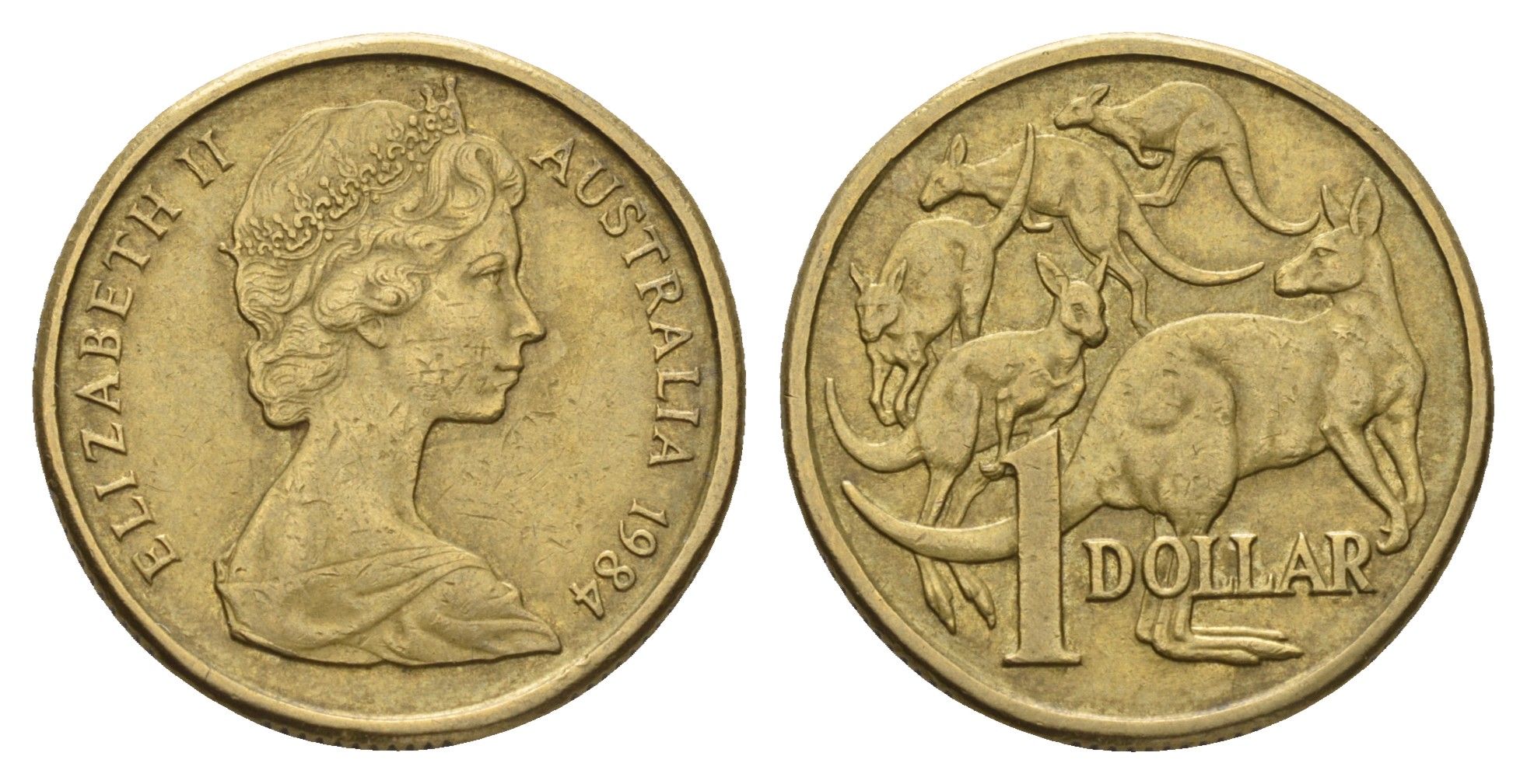 Австралия 1 доллар 1984 Елизавета II (1952-2022), кенгуру KM 77 алюминиевая бронза 95-1042