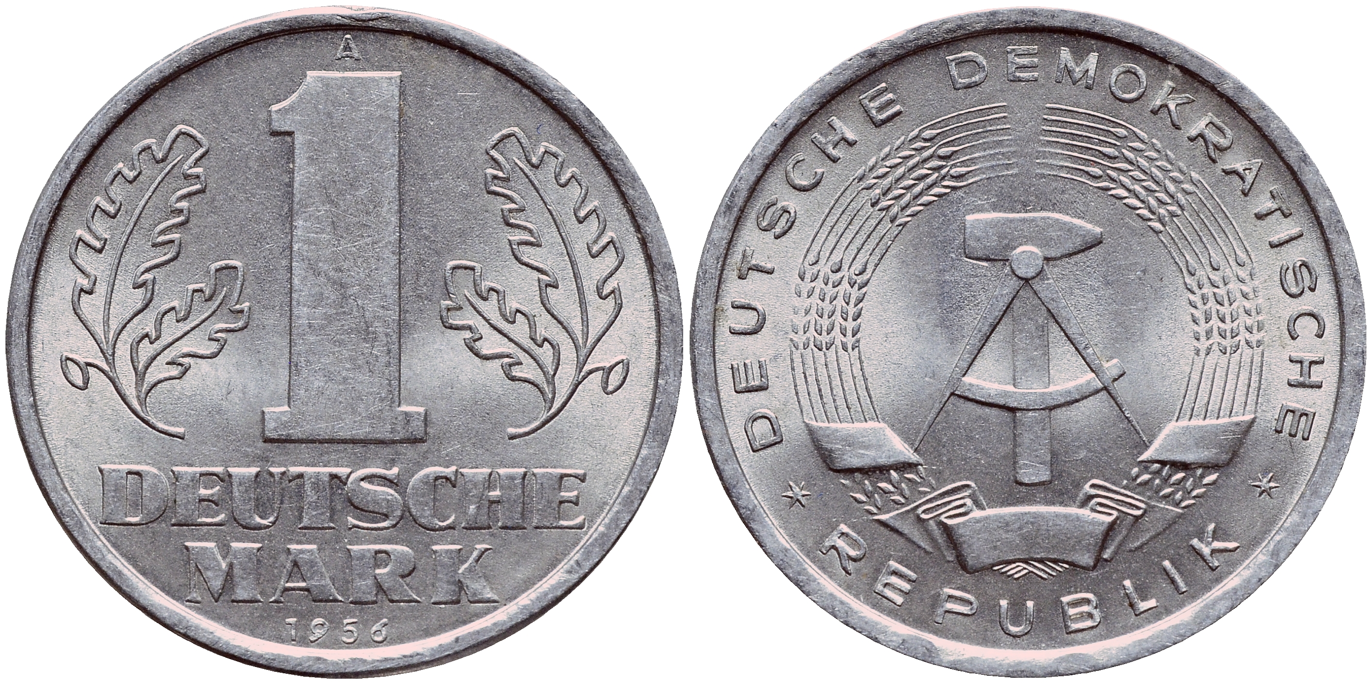 ГДР 1 МАРКА 1956 А KM 13 алюминий aUNC 1523-135
