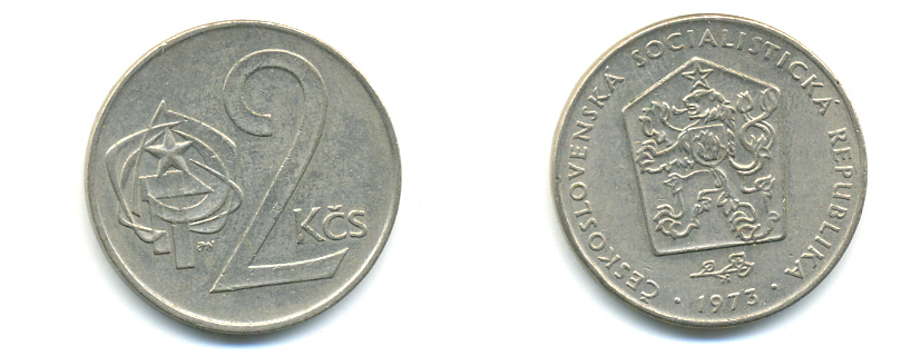 Чехословакия 2 кроны 1973 KM 75 медно-никель 89-1851