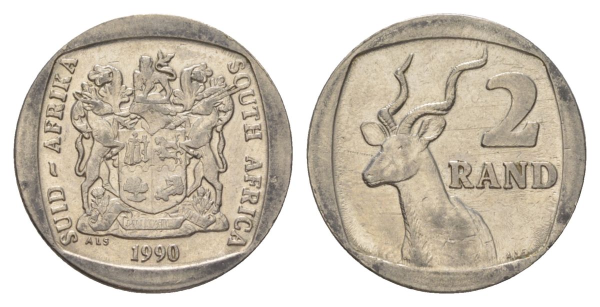 ЮАР 2 ранда 1990 KM 139 медь плакированная никелем 4626-1044