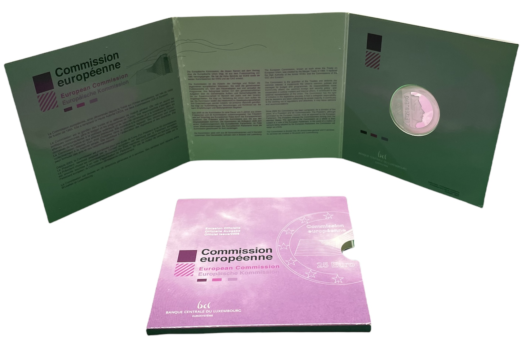 Люксембург 25 евро 2006 здание Европарламента Белреймонт в Брюсселе, тираж 5000 экз., в оригинальном буклете KM 100 серебро PROOF 6-5-2-21