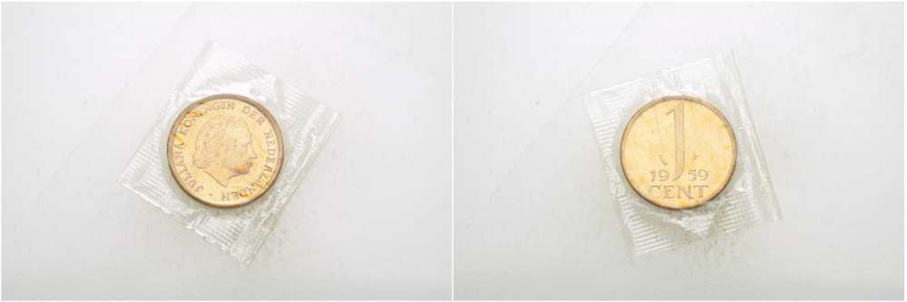 НИДЕРЛАНДЫ 1 ЦЕНТ 1959 ЮЛИАНА, ЗАПАЙКА KM 180 бронза UNC 217-341