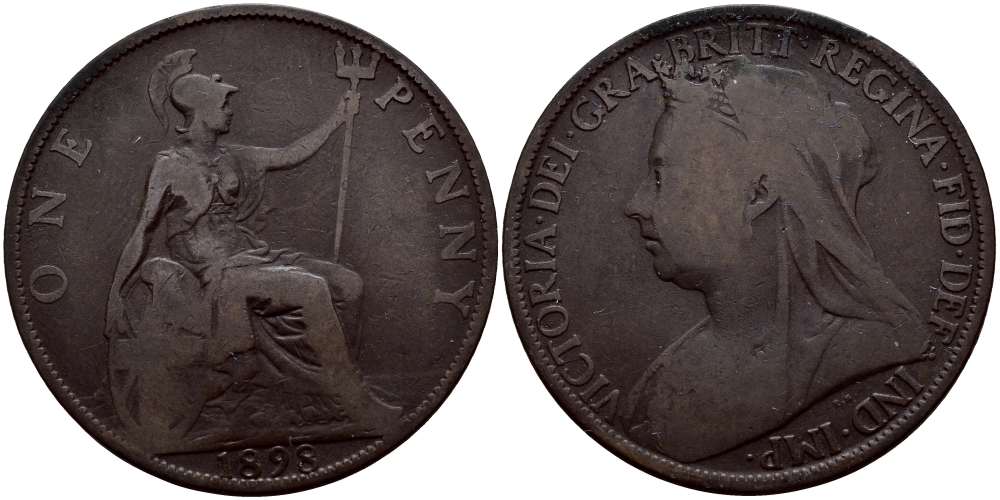 Великобритания 1 пенни 1898 Виктория (1837-1901) KM 790, Spink 3961 бронза 79-616