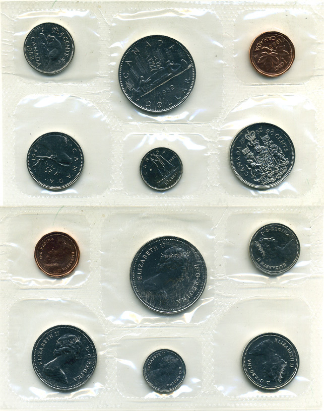 Канада набор из 6 монет 1982 ЗАПАЙКА, С СЕРТИФИКАТОМ, В КОНВЕРТЕ UNC 06-081-57