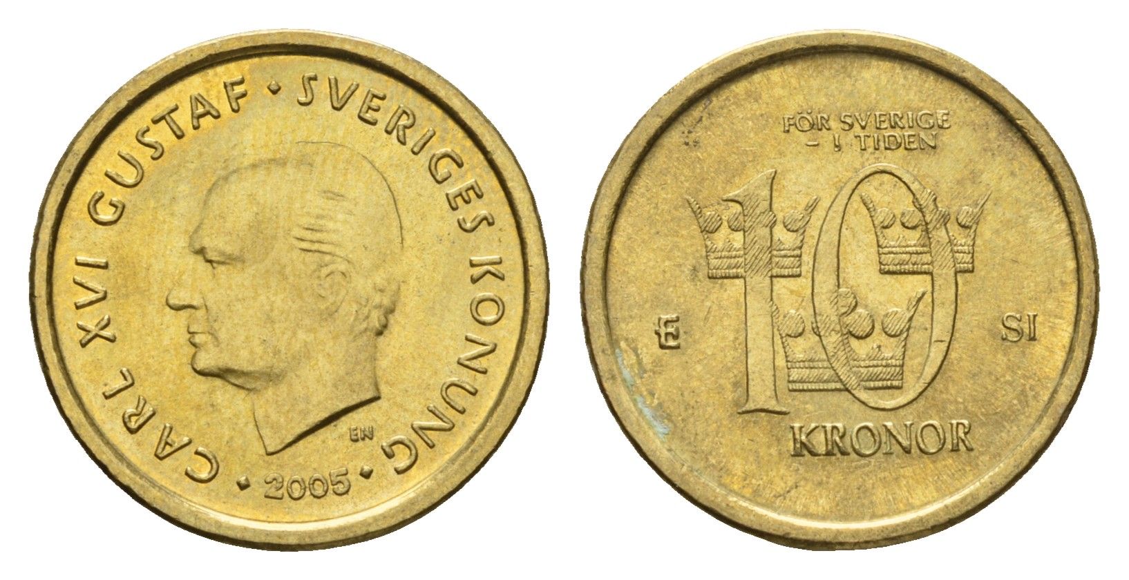 Швеция 10 крон 2005 Карл XVI Густав (1973-) KM 895 нордик UNC 4657-1247