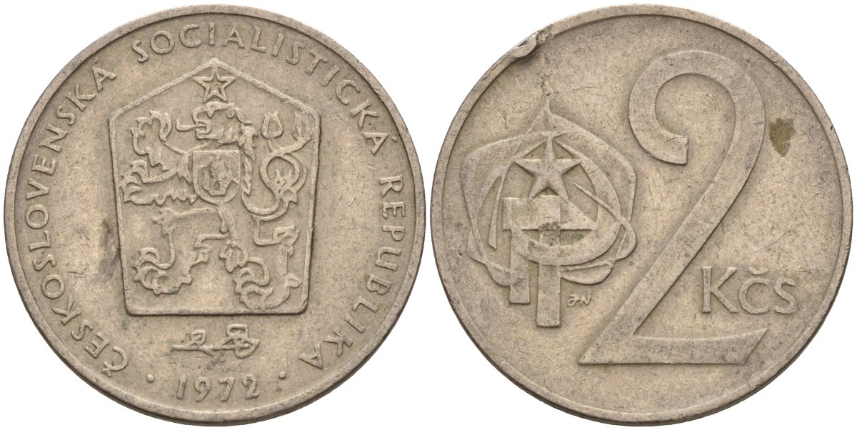 Чехословакия 2 кроны 1972 KM 75 медно-никель 4156-141