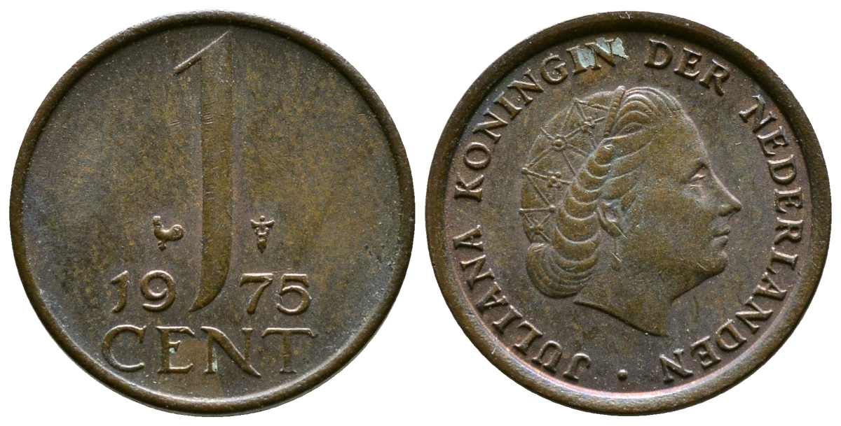 НИДЕРЛАНДЫ 1 ЦЕНТ 1975 ЮЛИАНА KM 180 бронза 75-847