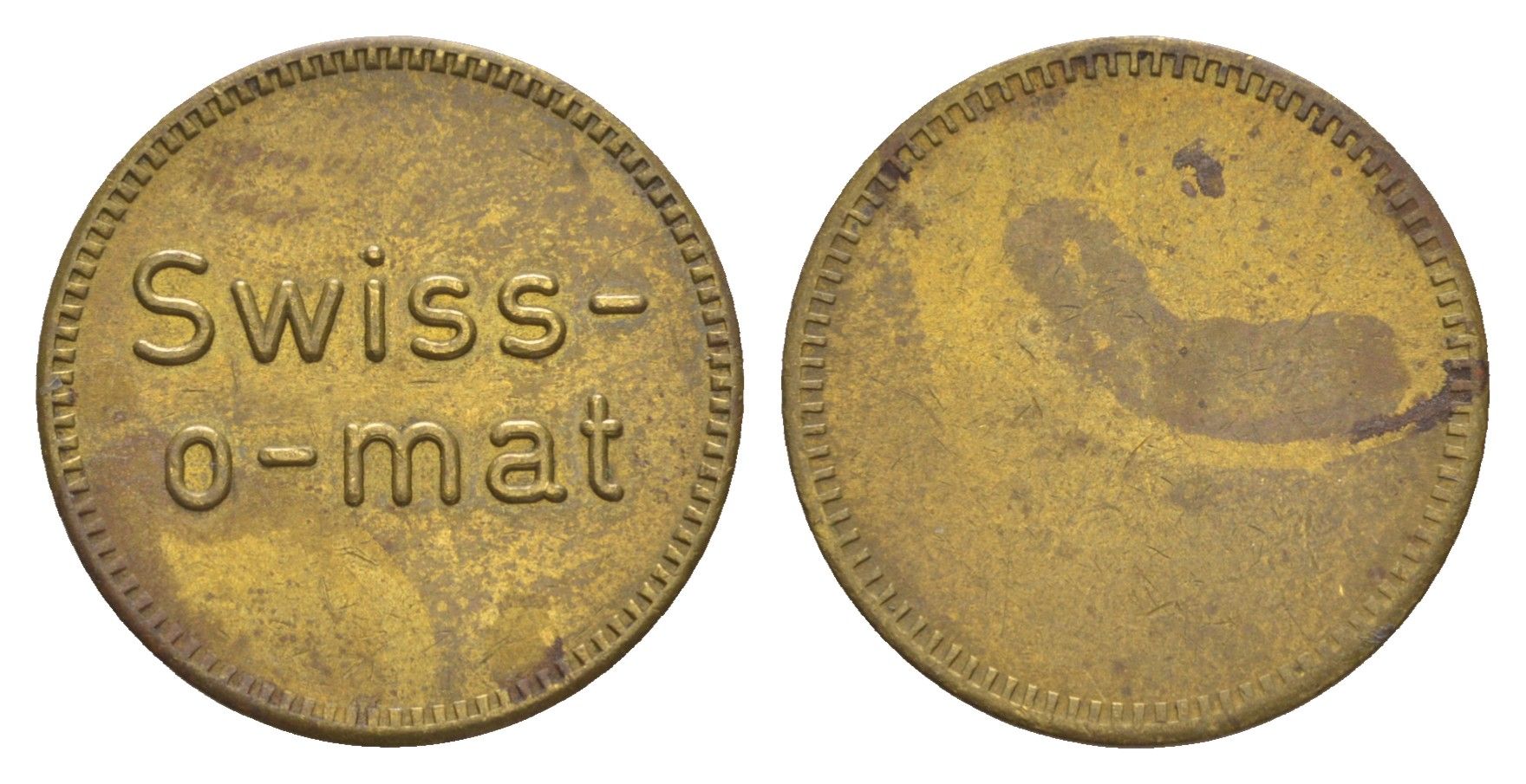 Швейцария жетон для торгового автомата - Swiss-o-mat диаметр 22 мм, вес 3,7 гр латунь 4655-727
