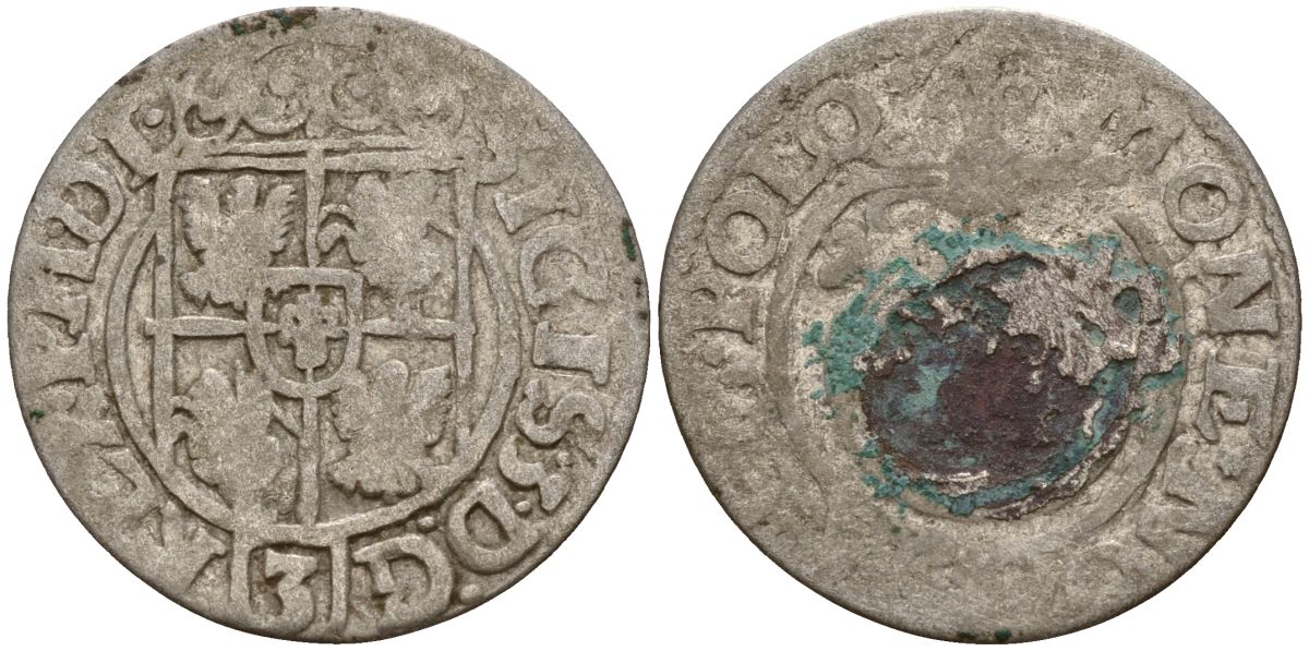 Польша 3 полкера (3 полторака - 1 крейцер) 1624 Сигизмунд III Ваза (1587-1632) Gorecki B.24, KM 41 серебро 4158-938