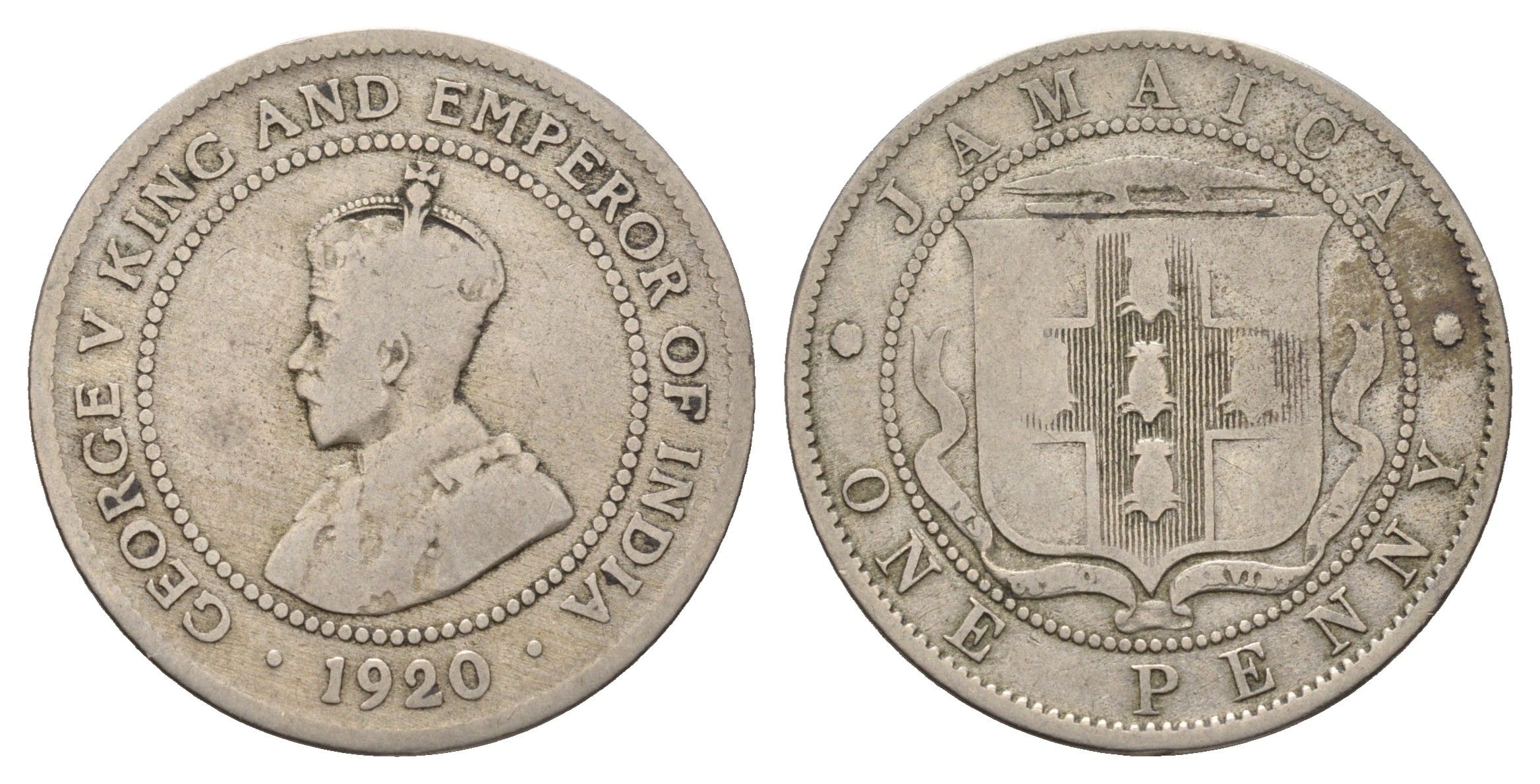 Ямайка 1 пенни 1920 Георг V (1910-1936) KM 26 медно-никель 98-1112
