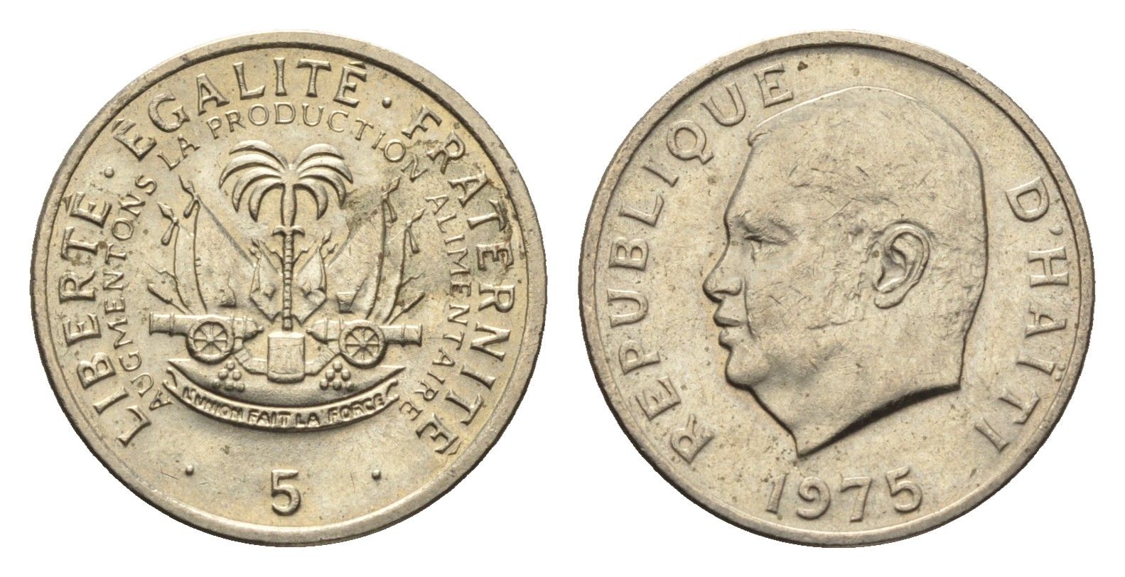 Гаити 5 сантимов 1975 ФАО KM 119 медь цинк никель aUNC 4664-621