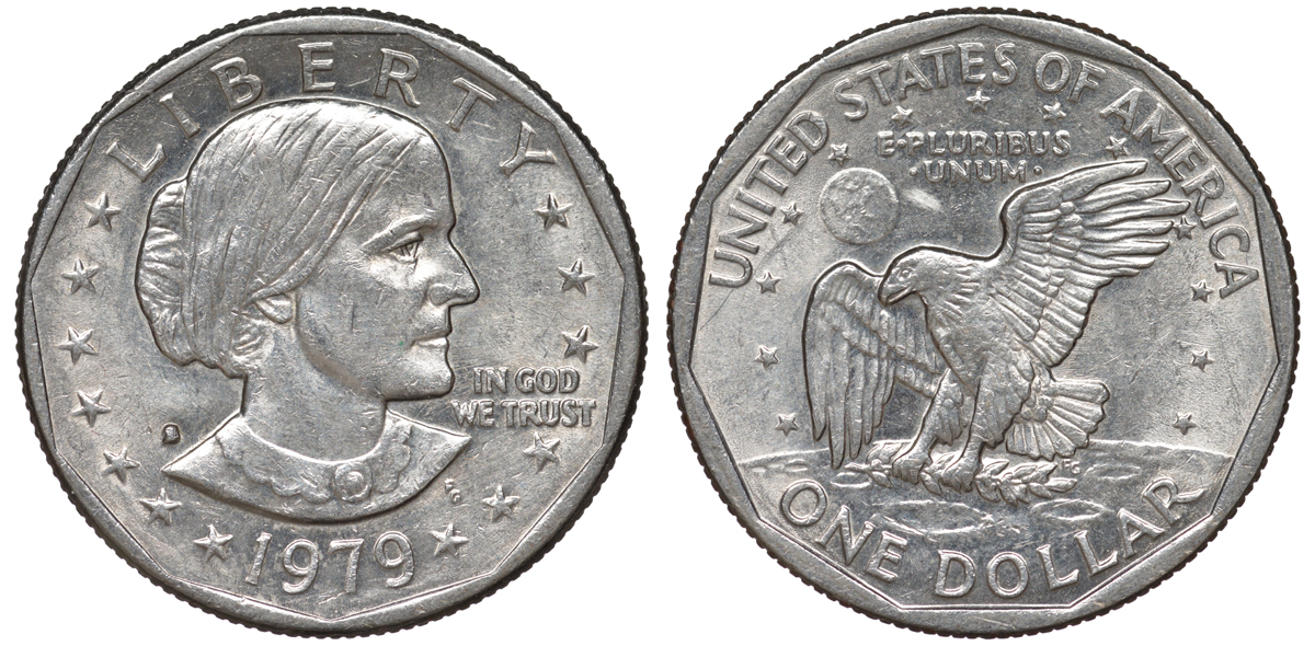 США 1 доллар 1979 S, Сьюзен Энтони KM 207 медь плакированная медно-никелем aUNC 00-00