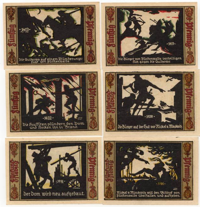 ФЮРСТЕНВАЛЬДЕ 6 БОН 20 ПФЕННИГОВ ИСТОРИЯ бумага UNC (пресс) 70-1211