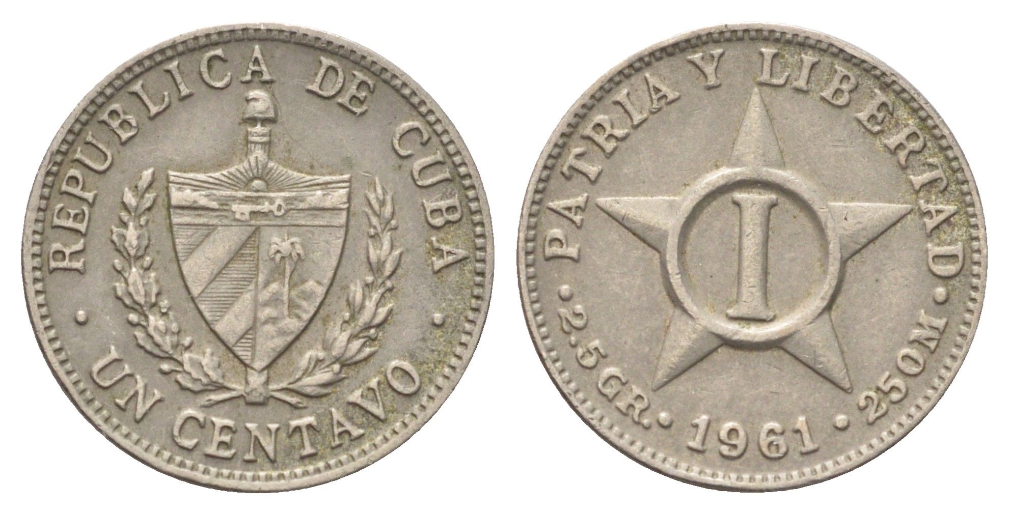 Куба 1 сентаво 1961 KM 9.2 медно-никель 4697-1125