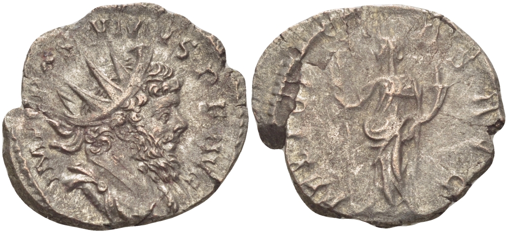 Римская Империя (императоры в Галлии) антониниан 260 - 269 Постум. IMP C POSTVMVS P F AVG / FELICITAS AVG, Фелицитата с кадуцием и рогом Изобилия, Колония Агриппины, Very fine RIC 58 биллон 1073-13-13