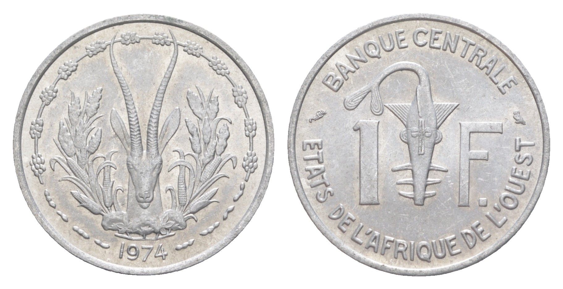 Западная Африка (BCEAO) 1 франк 1974 KM 3.1 алюминий UNC 4654-527